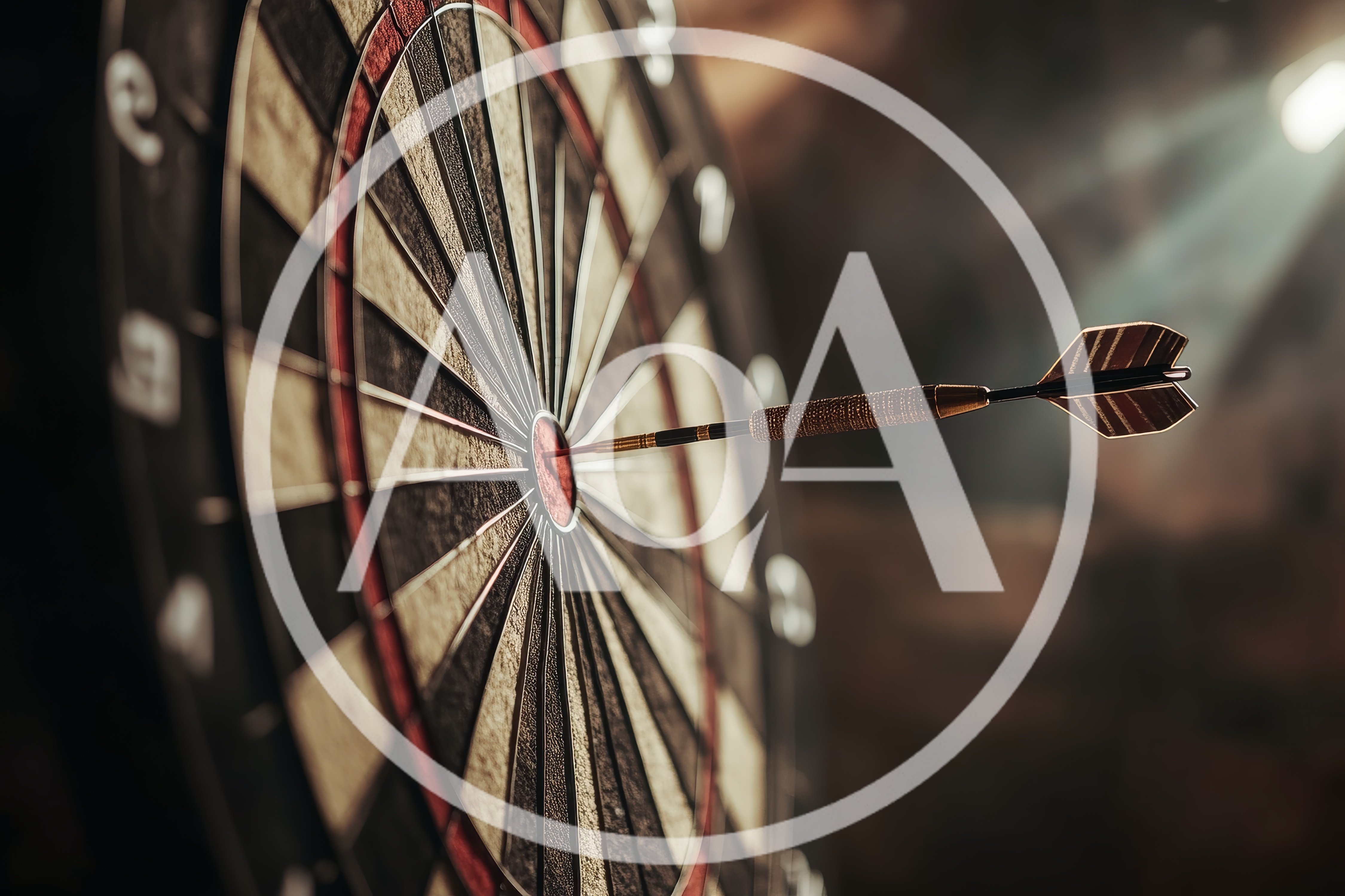 Dart Hitting The Bullseye On A Dartboard