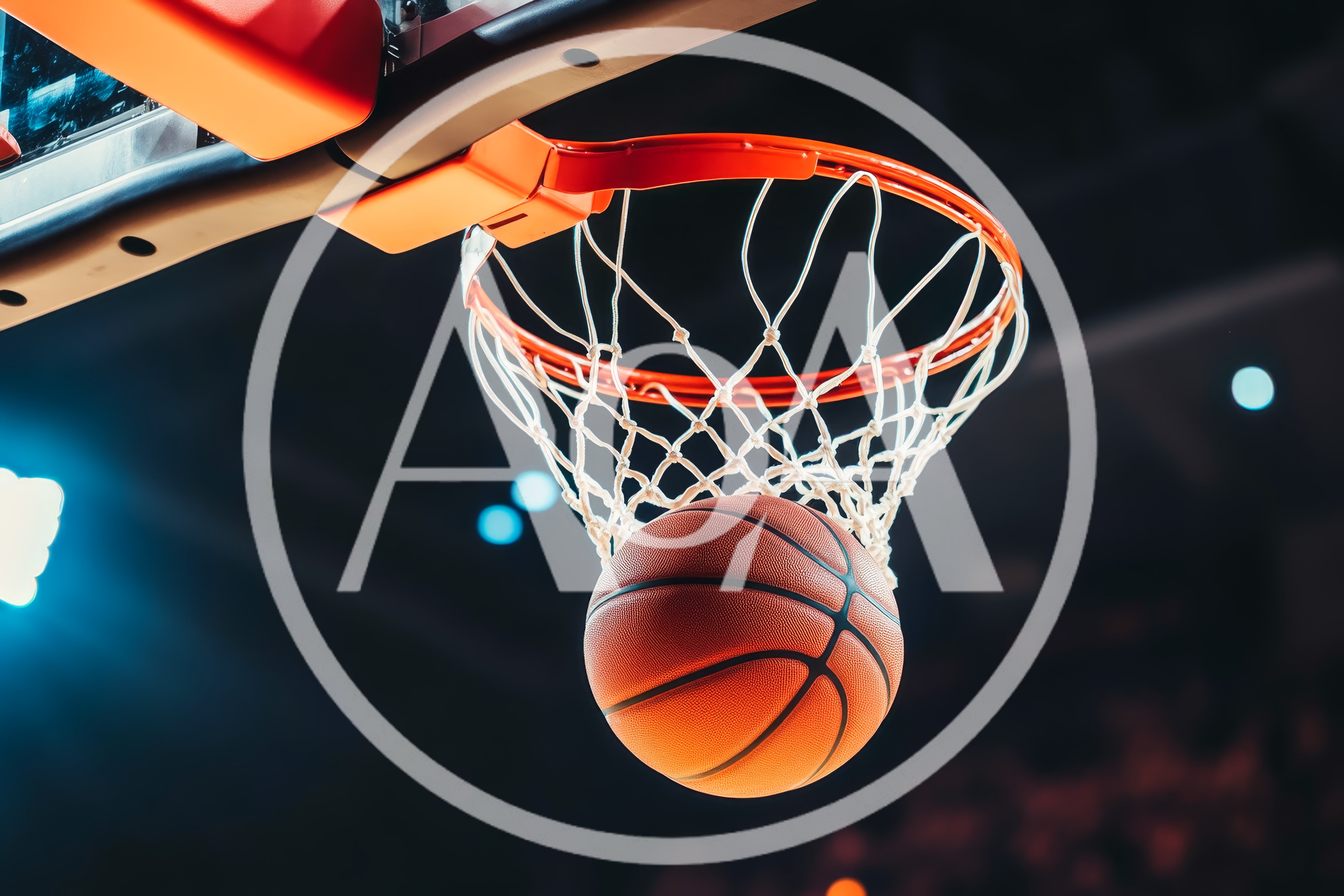 Basketball Passing Through The Hoop Net