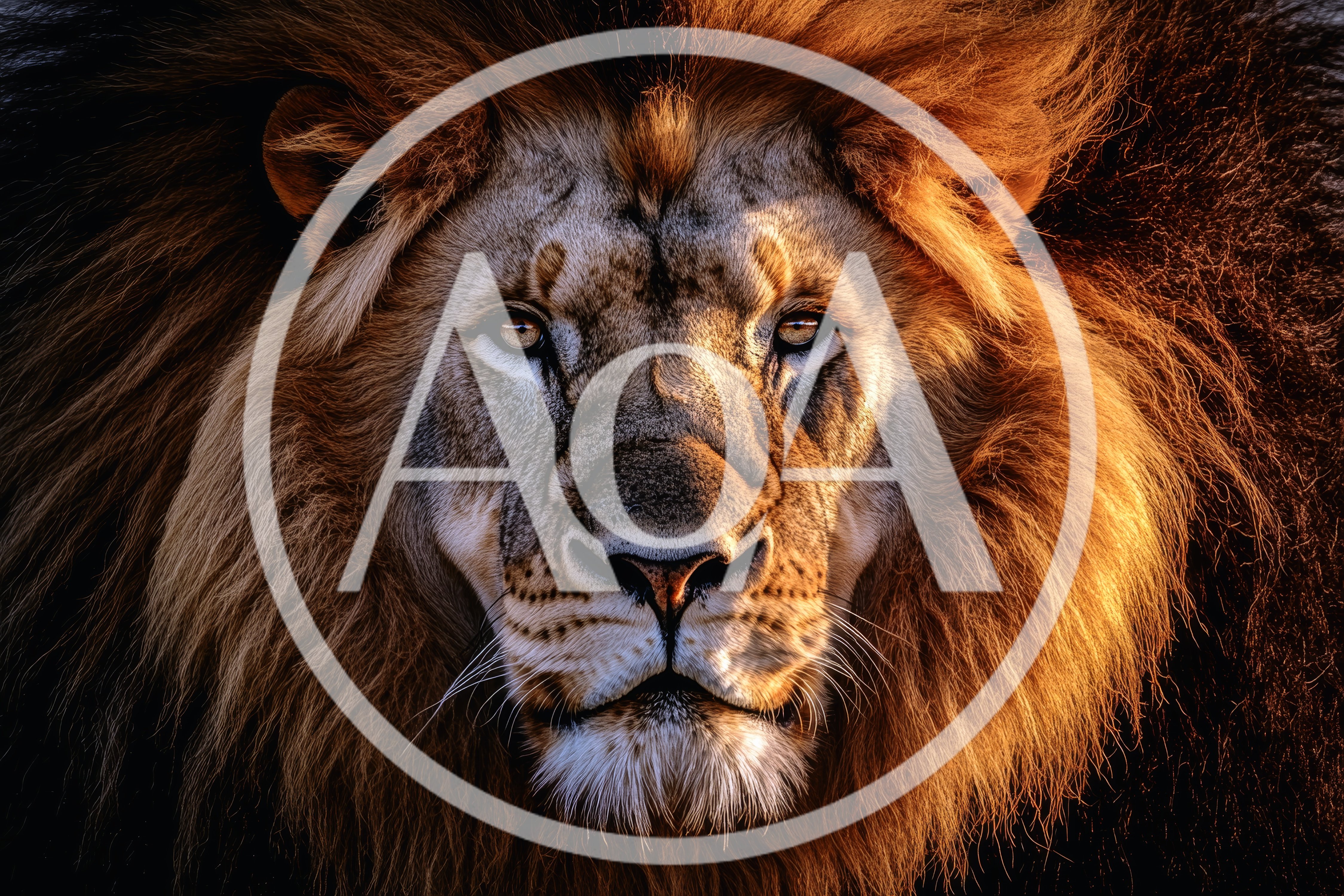 Majestic Male Lion Portrait With Golden Mane