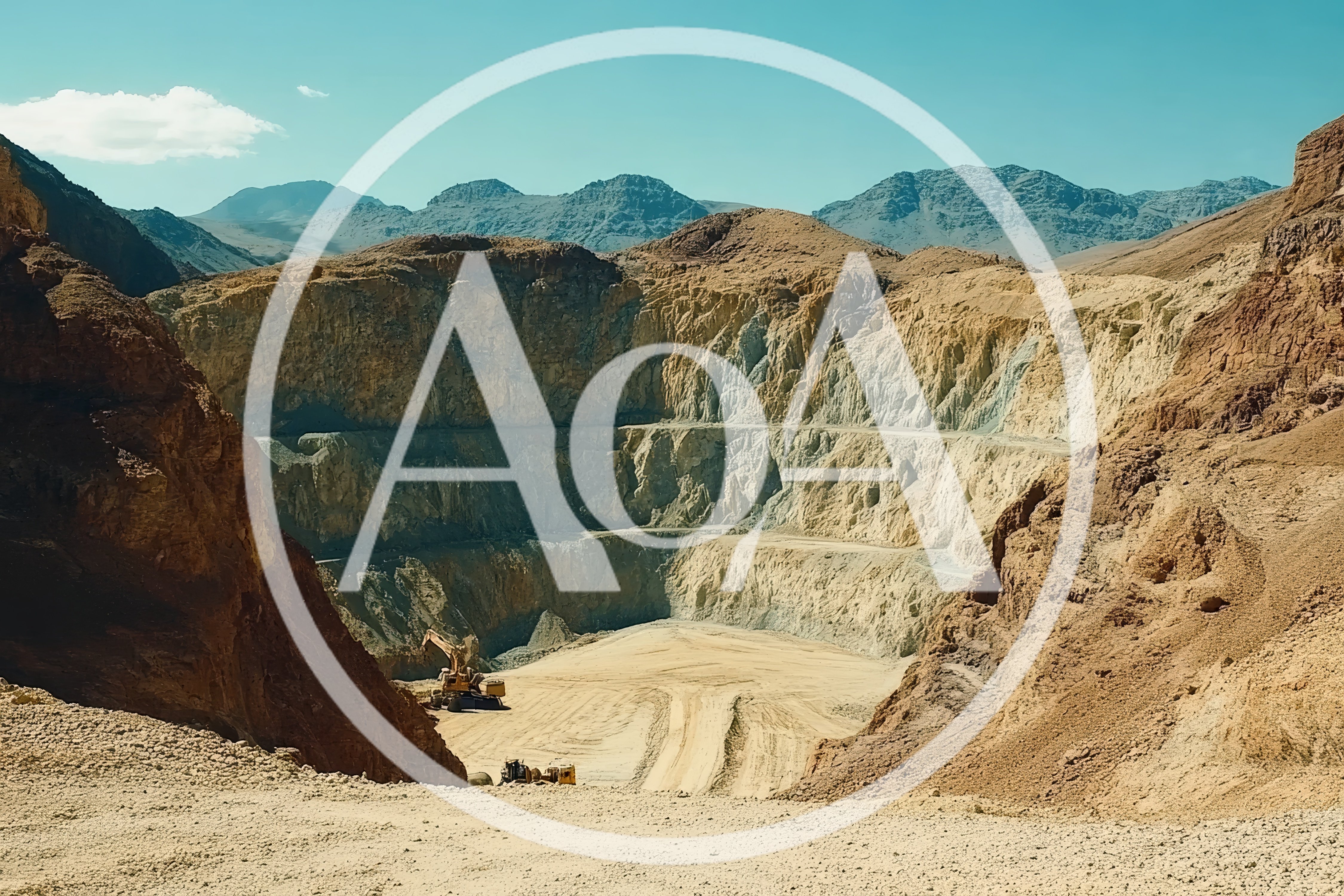 Open Pit Mining Operation in Arid Mountain Landscape