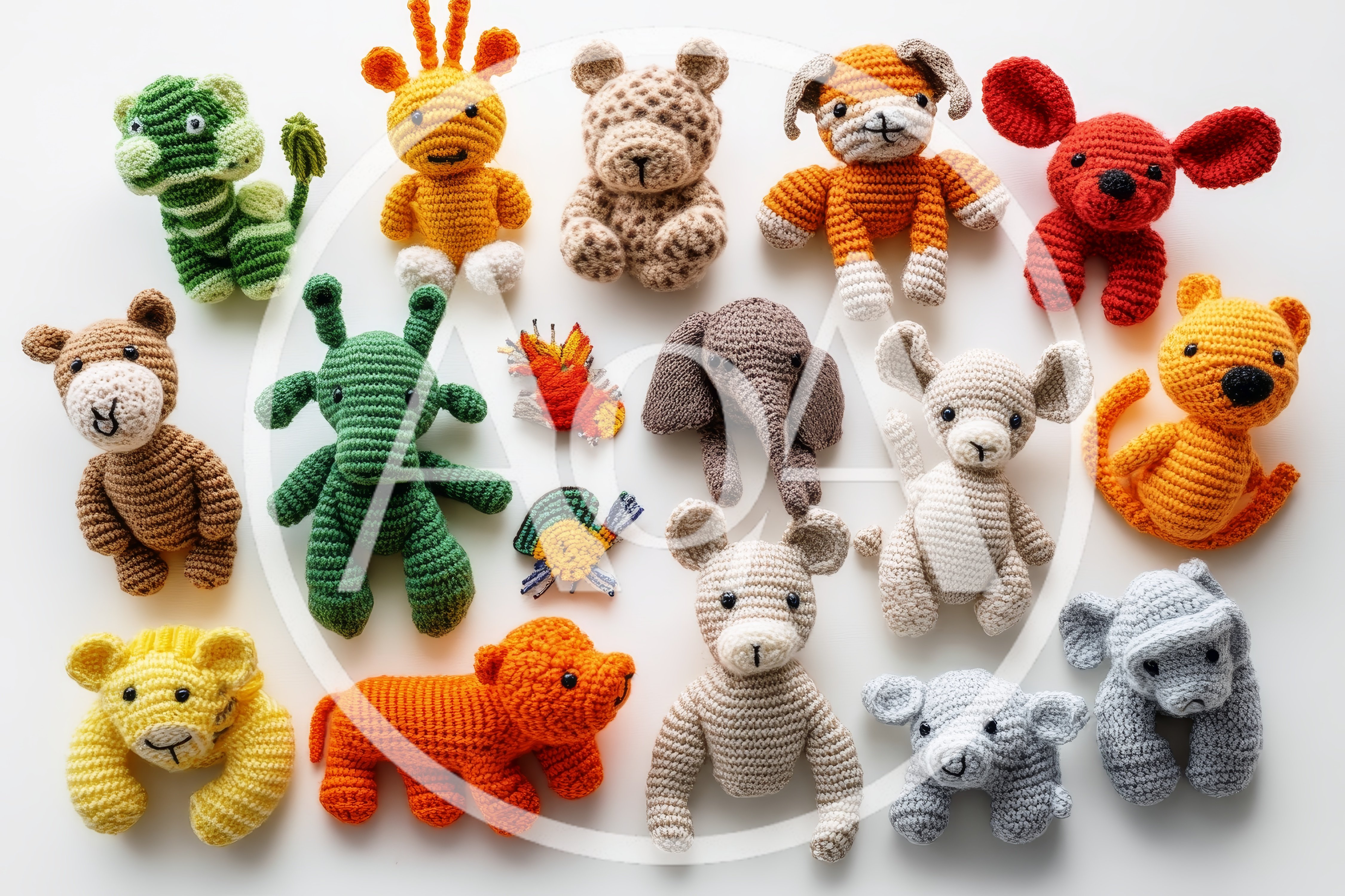 Collection Of Handmade Amigurumi Crochet Animal Toys