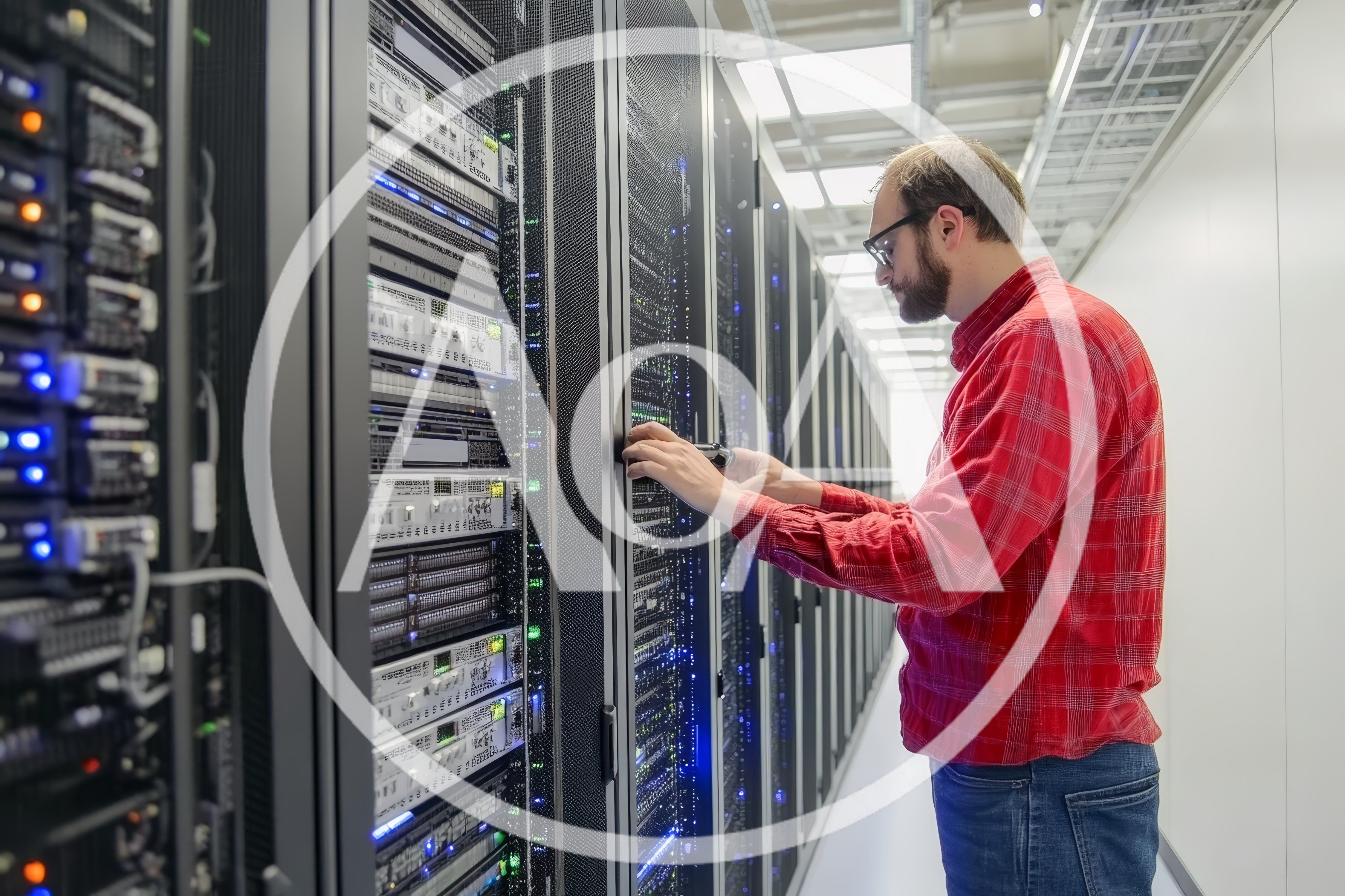 IT Technician Working In A Modern Data Center