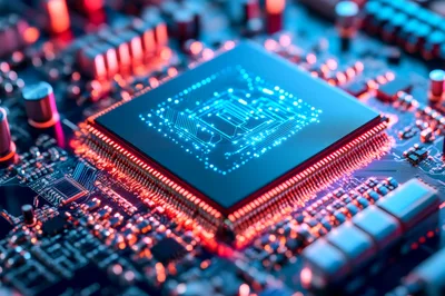 Close Up Of A High Performance Computer Processor Chip