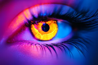 Macro Close Up Of A Glowing Human Eye