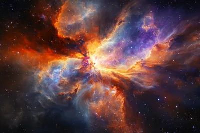 Vibrant Cosmic Nebula With Glowing Stars In Deep Space