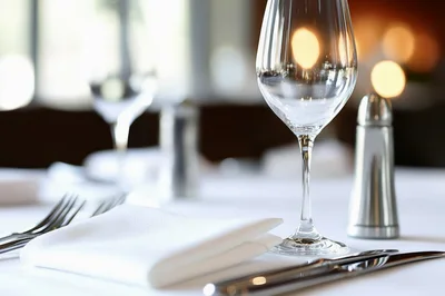 Elegant Table Setting In A Fine Dining Restaurant