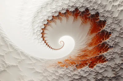 Abstract Fractal Spiral With Red And White Textures