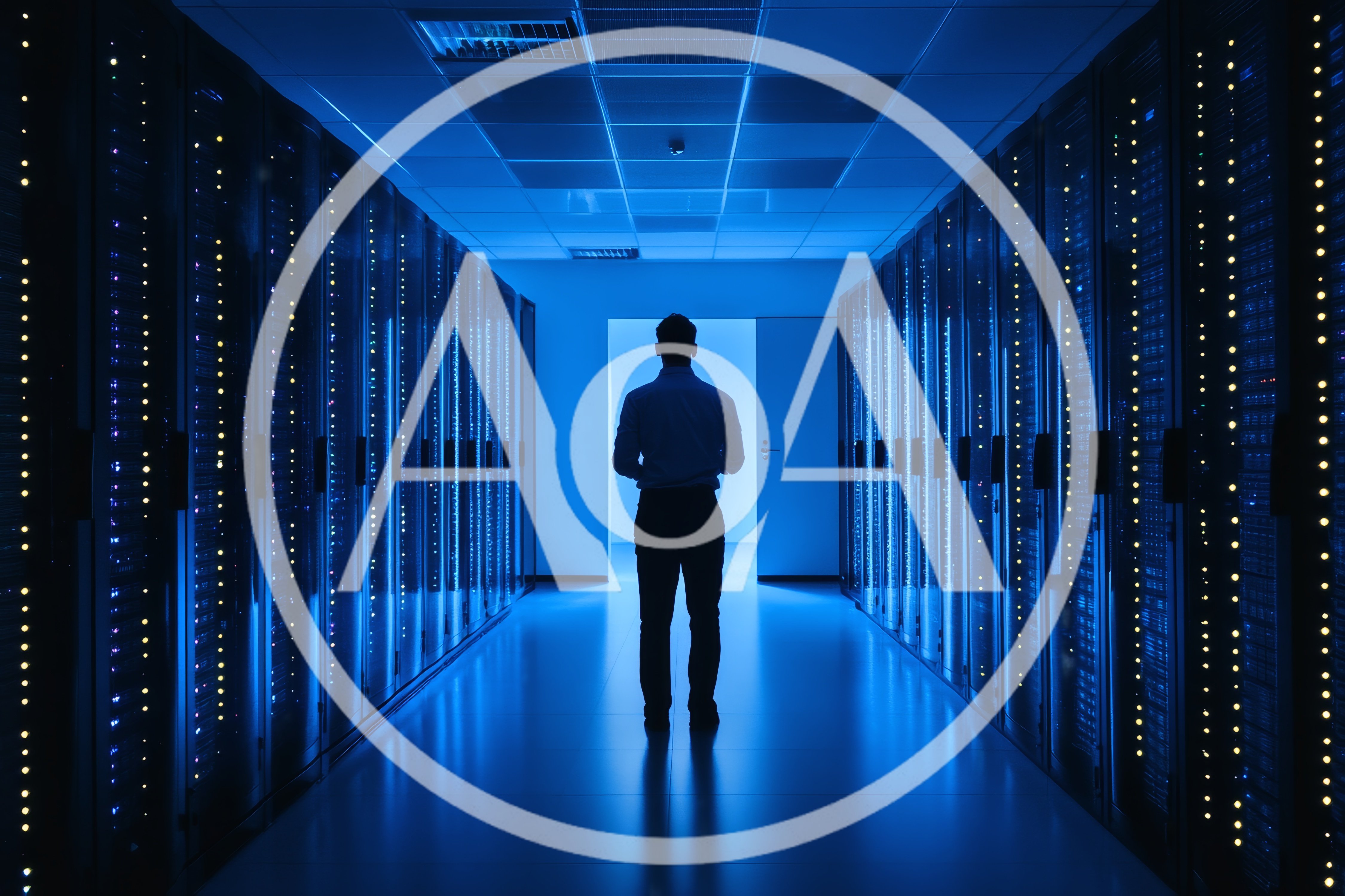 IT Professional Standing In A Modern Data Center