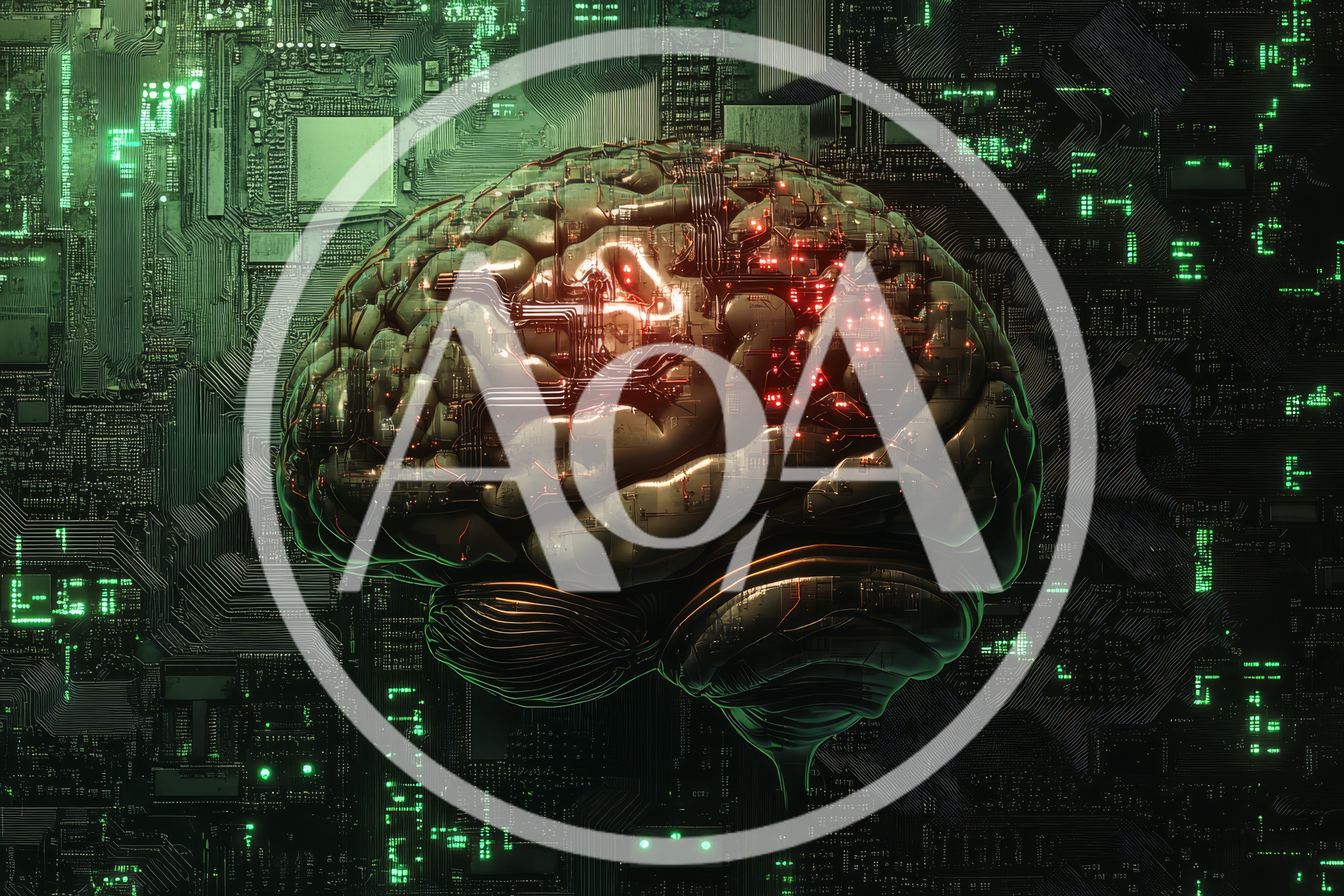 Digital Artificial Intelligence Brain On Circuit Board