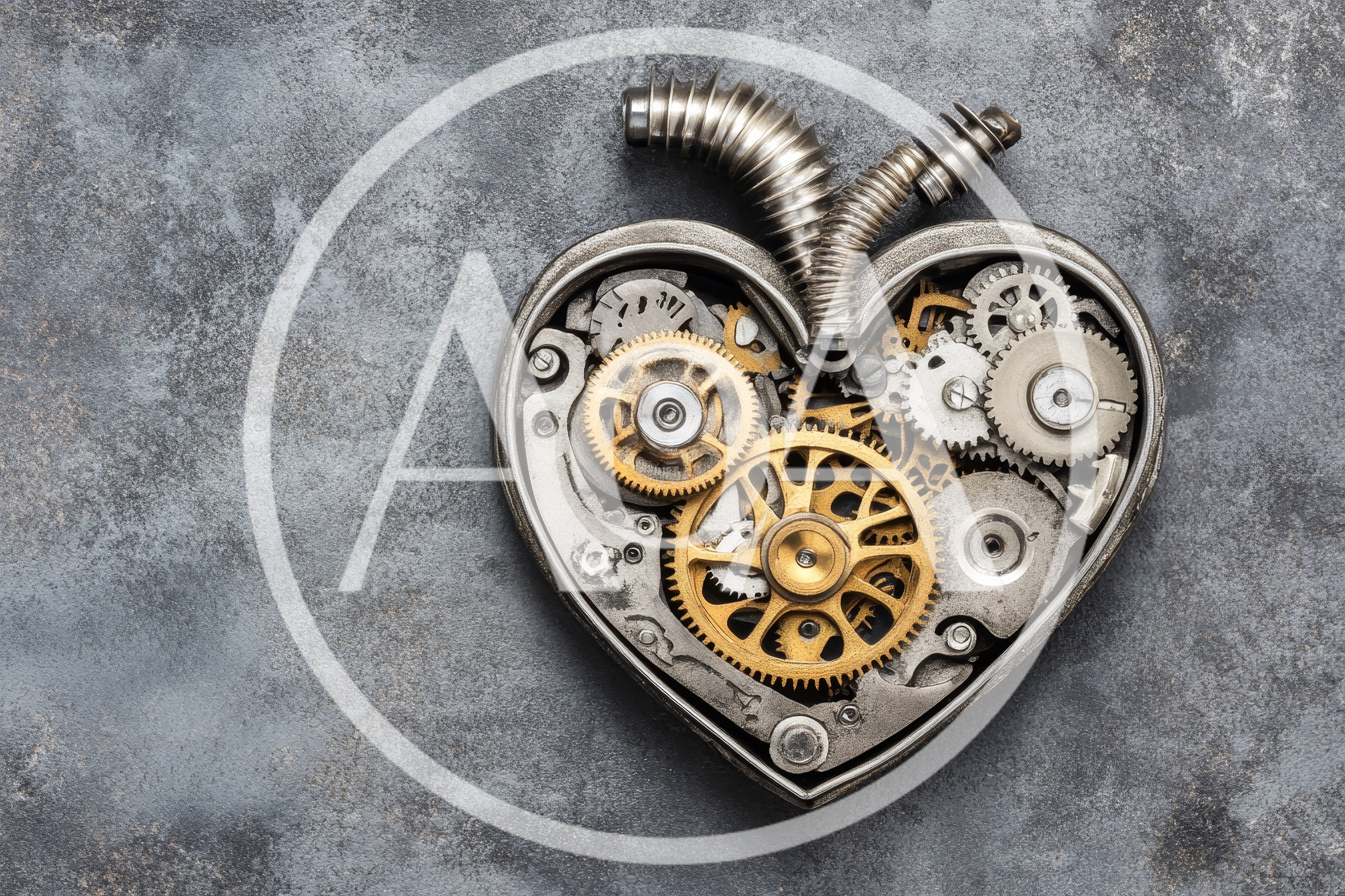 Mechanical Heart Sculpture With Intricate Internal Gears