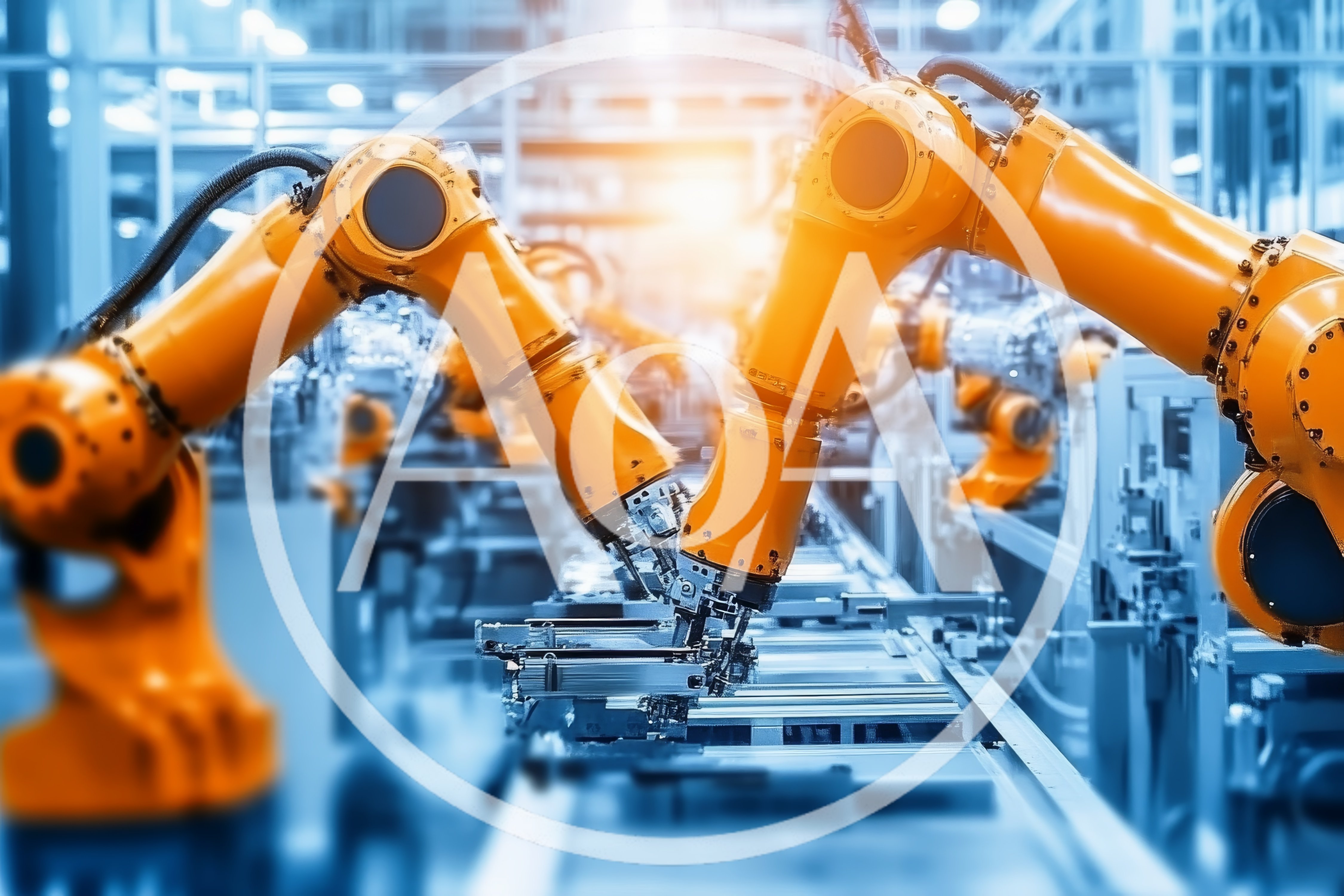 Industrial Robotic Arms Operating on Automated Assembly Line