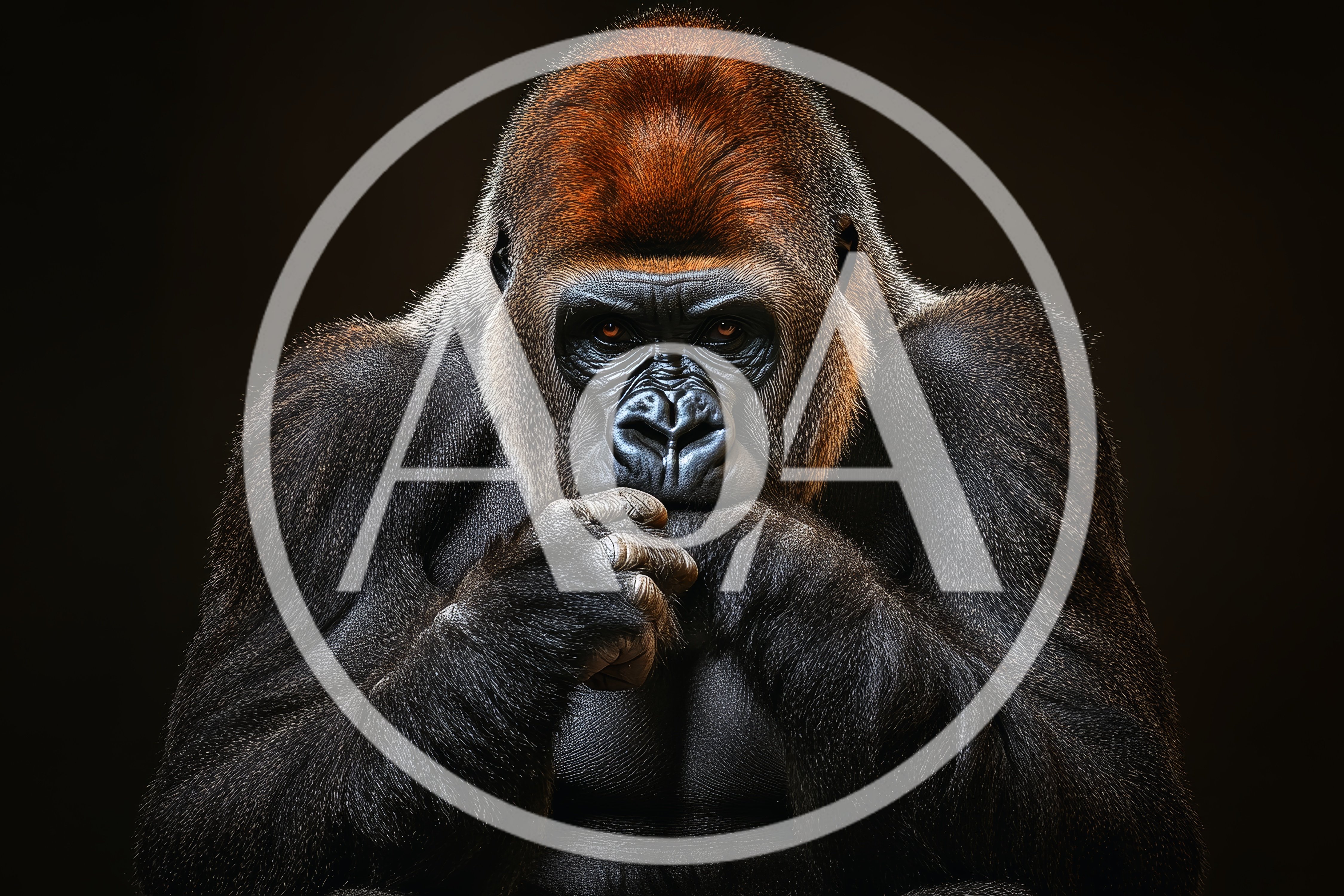 Portrait Of A Silverback Gorilla In Thoughtful Pose
