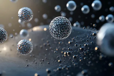 Microscopic View Of Viral Particles Floating In Fluid
