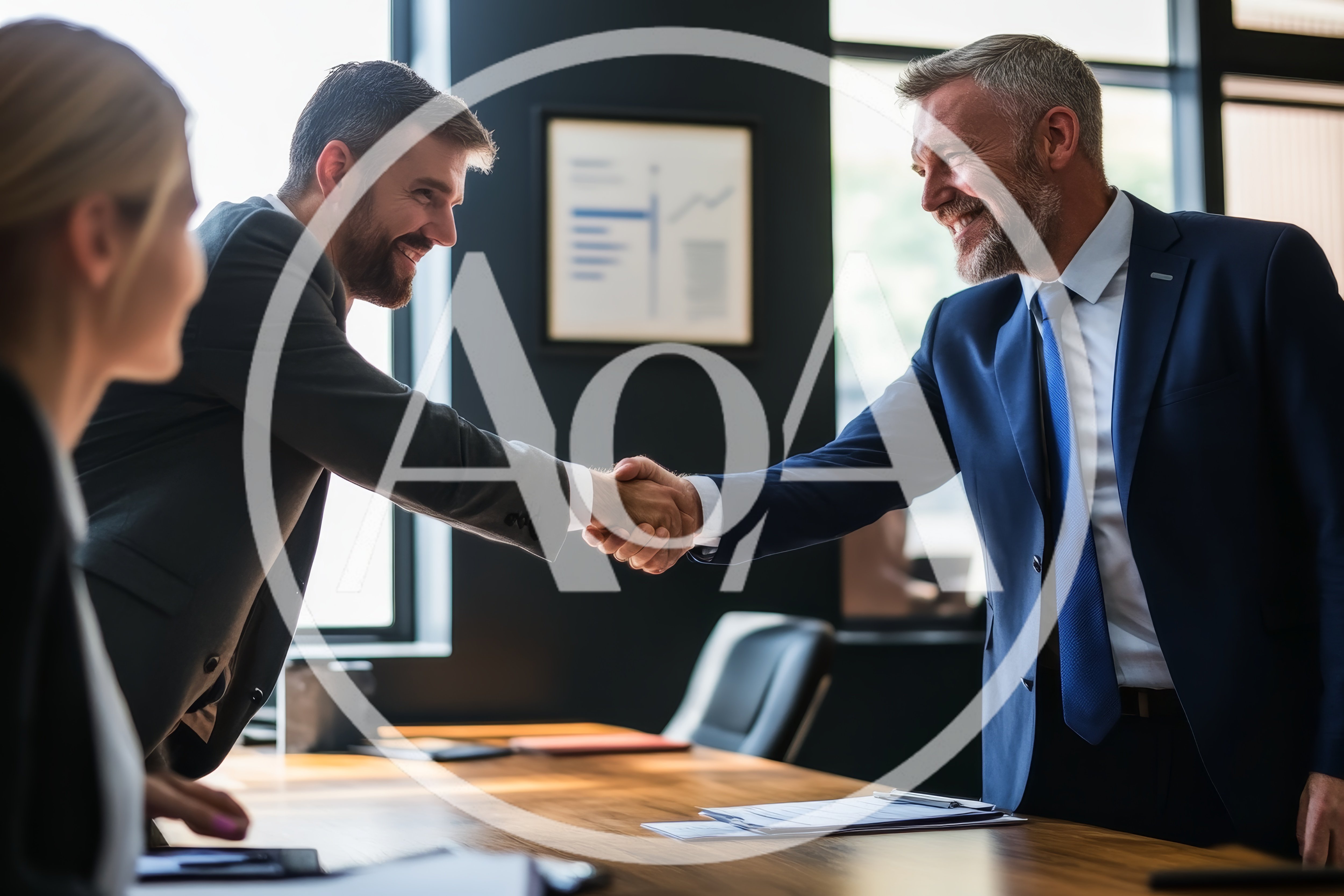 Professional Businessmen Shaking Hands In A Modern Office