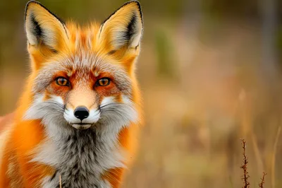 Close Up Portrait Of A Red Fox