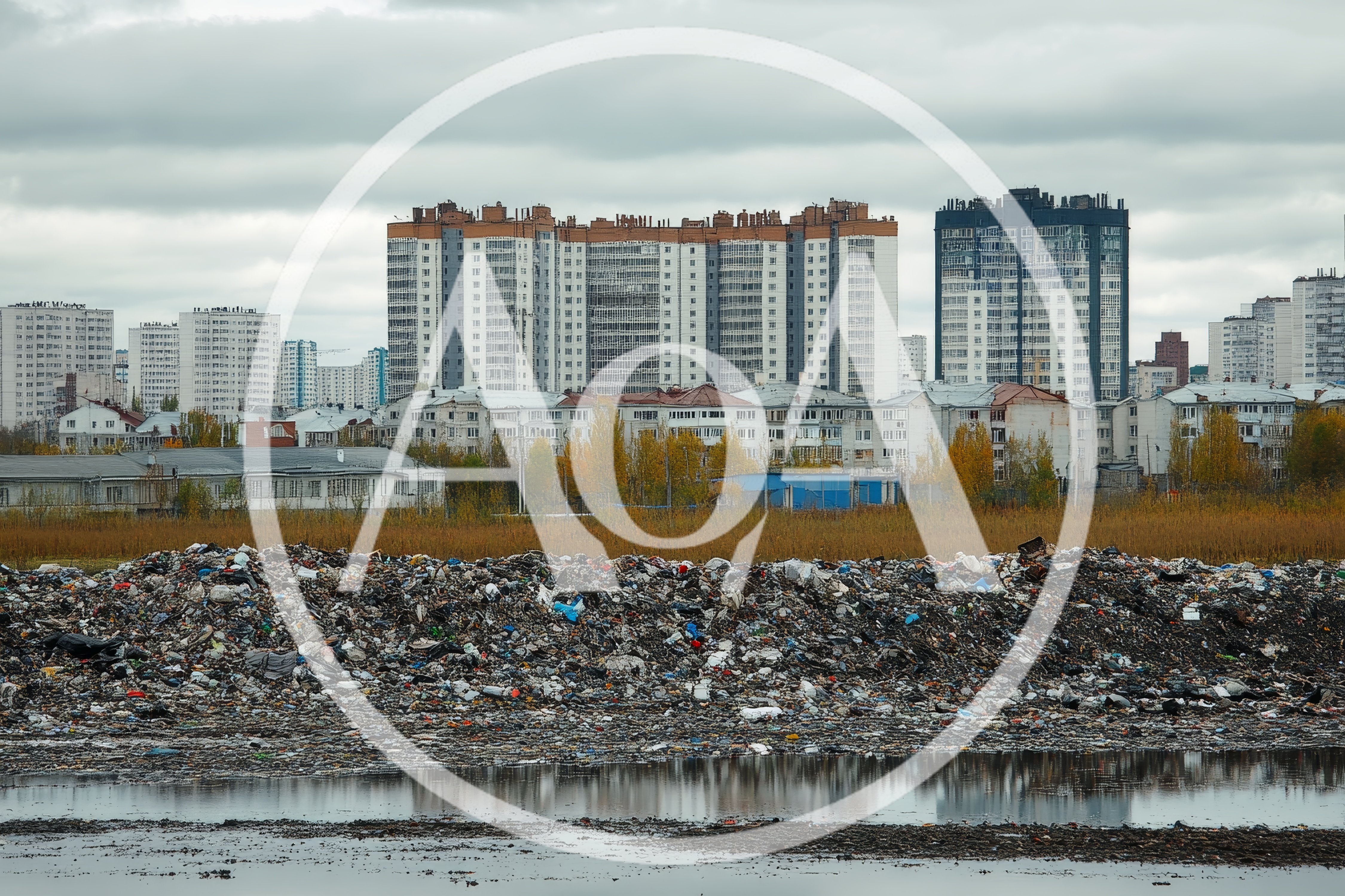 Large Illegal Garbage Dump Near Residential Apartment Buildings