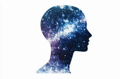 Silhouette Of A Human Head Filled With Galaxy Stars