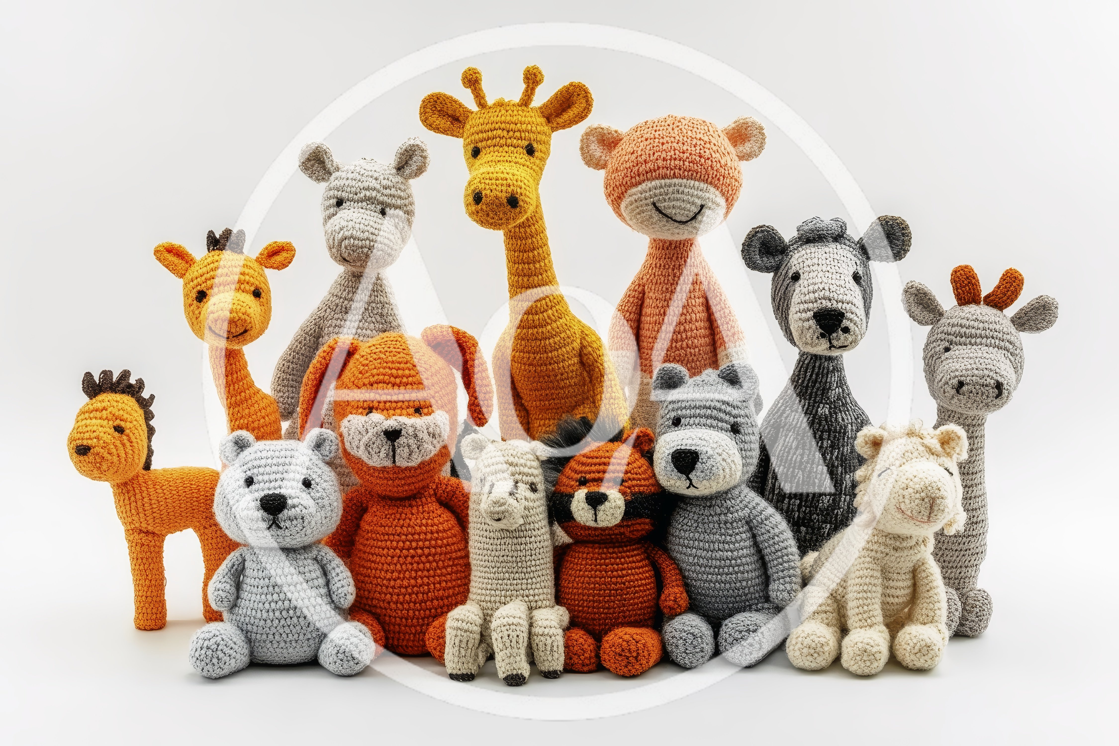 Collection of Handmade Crochet Stuffed Animal Toys