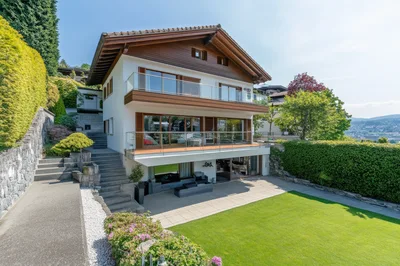 Modern Swiss Chalet Style House With Garden