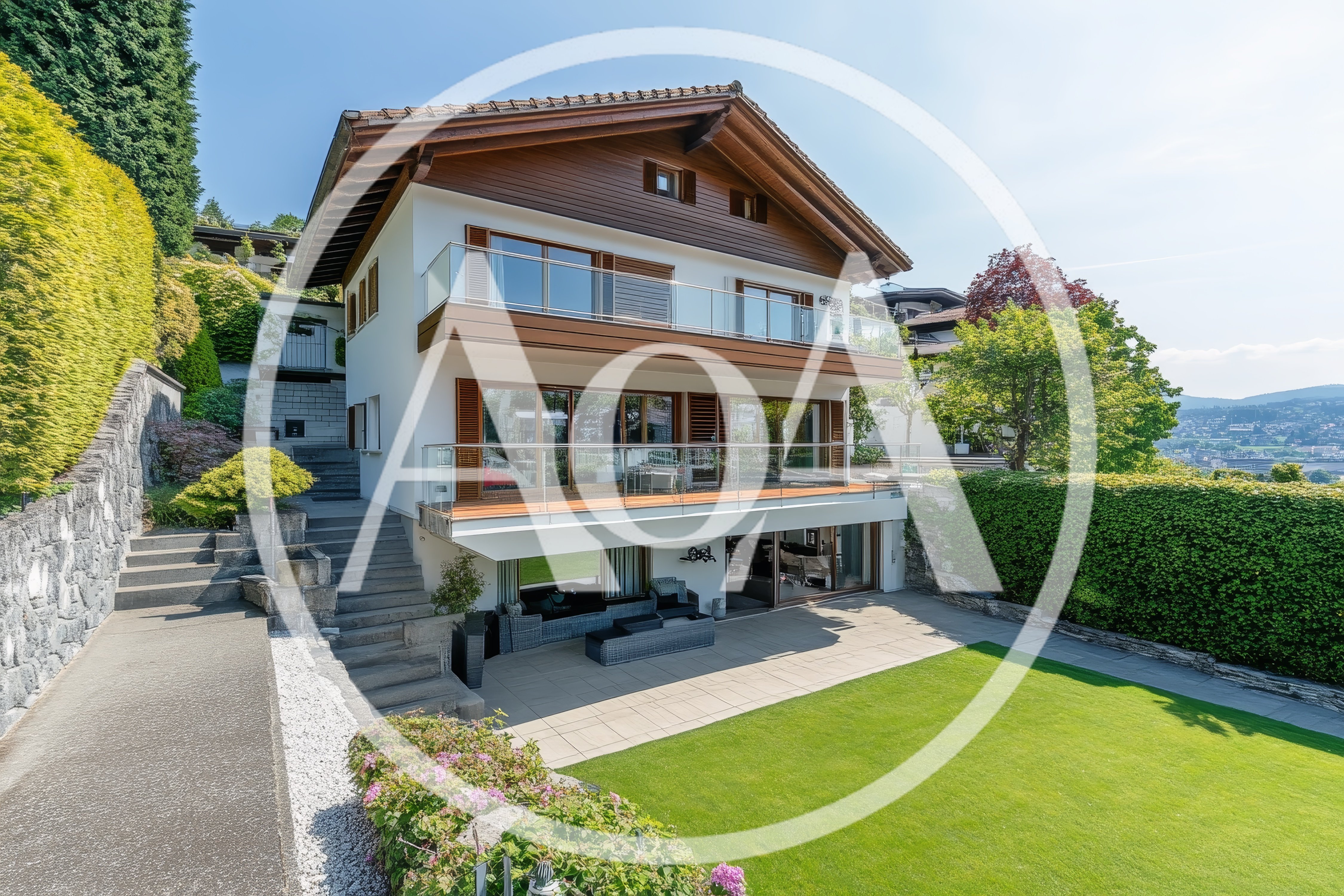 Modern Swiss Chalet Style House With Garden