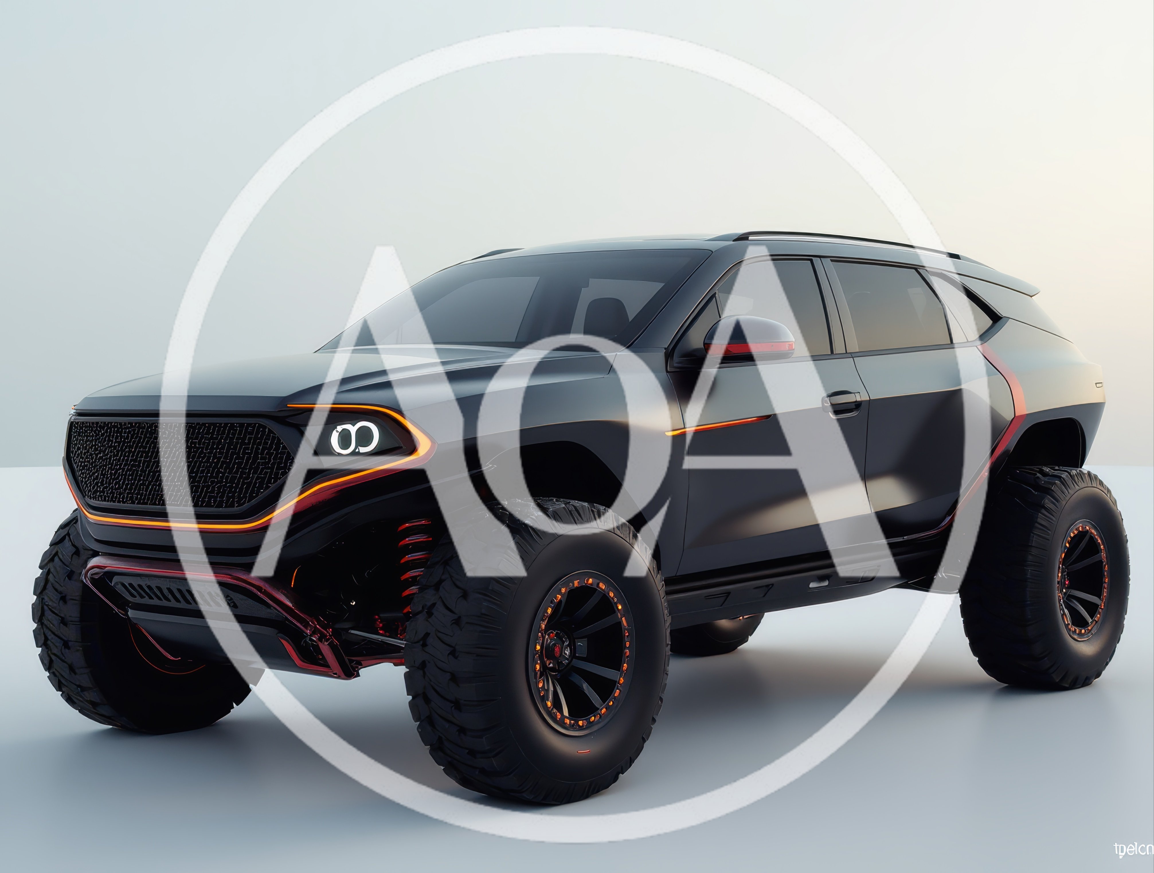 Futuristic Matte Black Off-Road Concept SUV