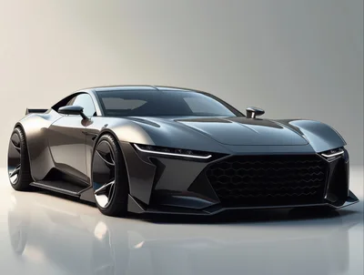 Modern Dark Grey Sports Car Concept