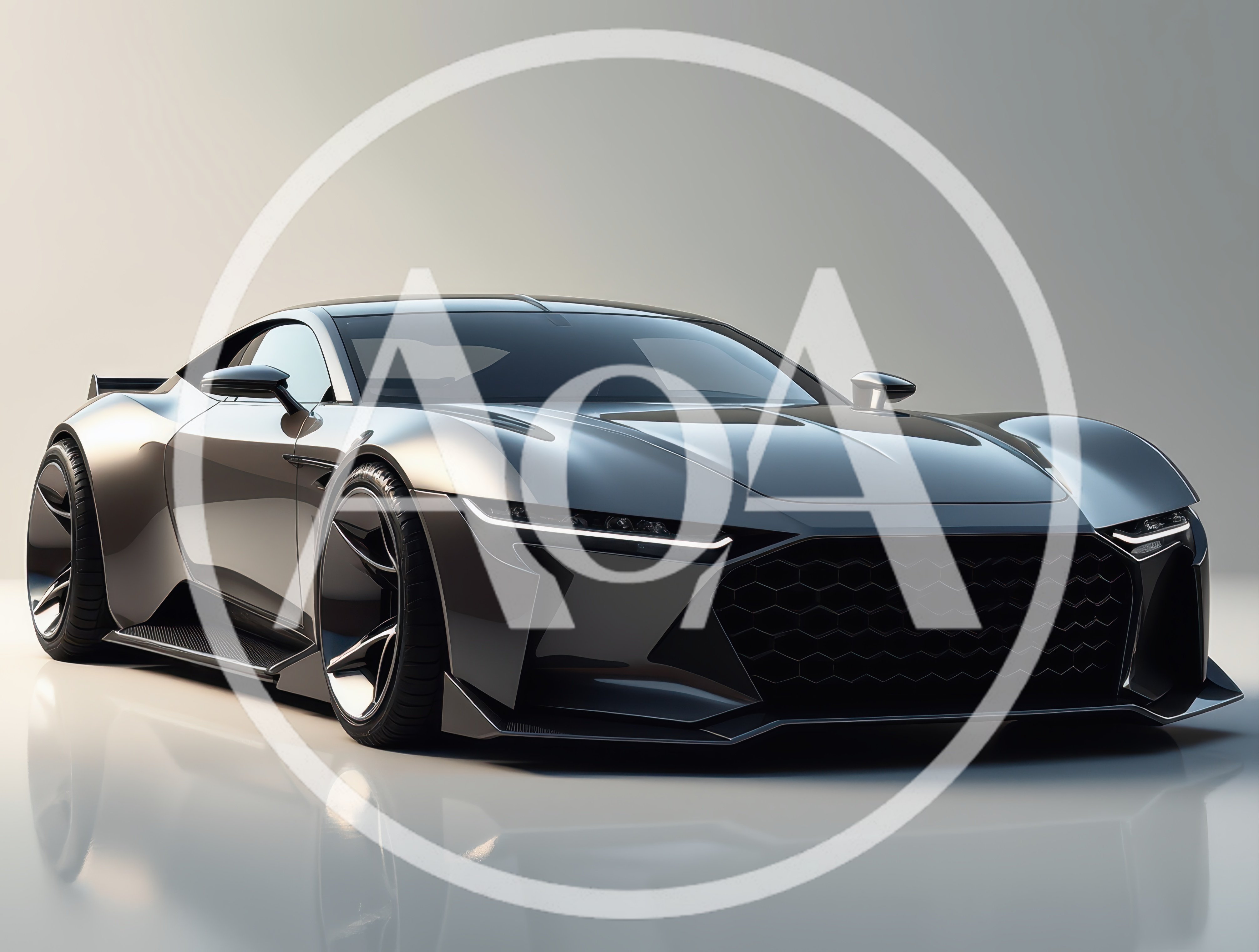 Modern Dark Grey Sports Car Concept