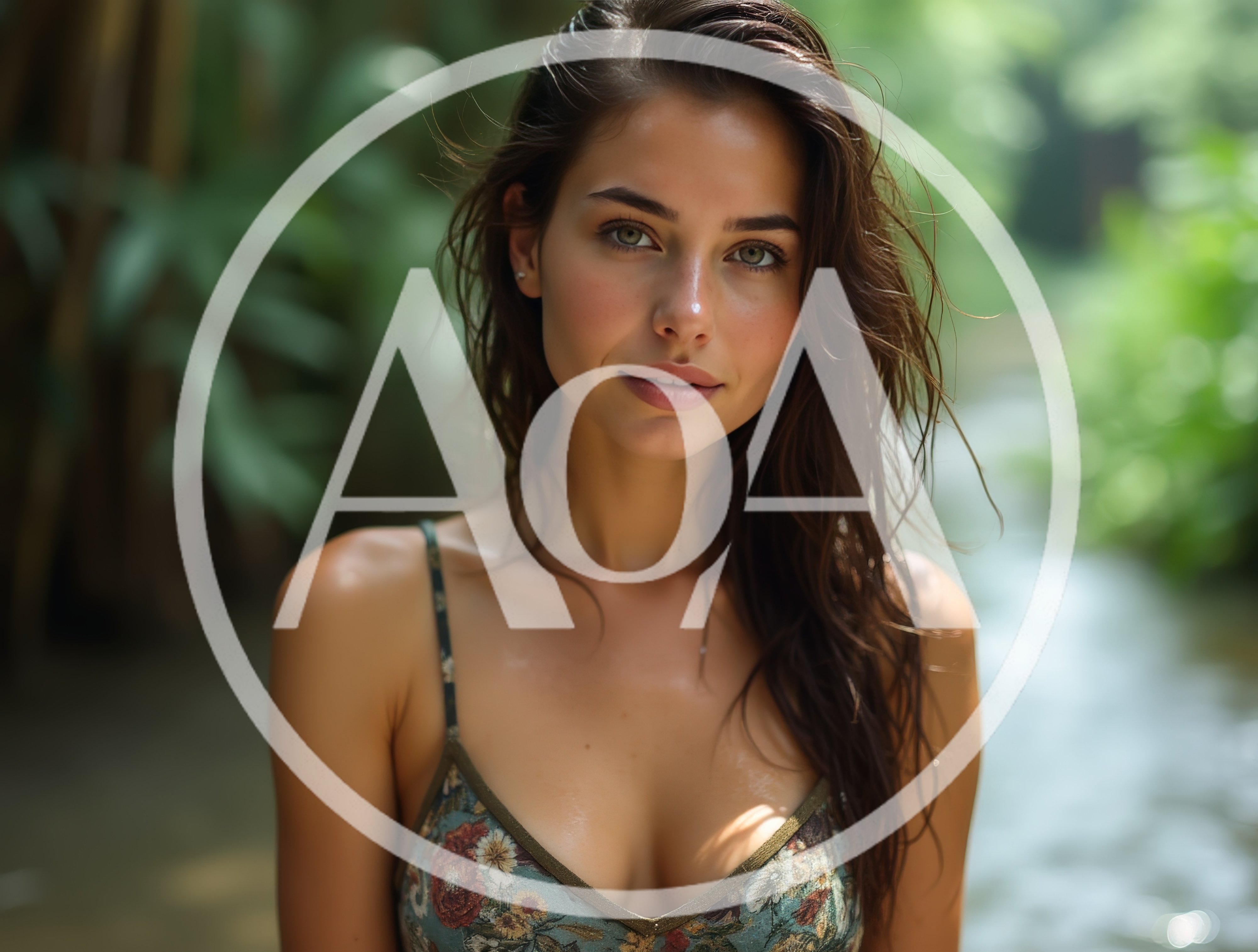 Portrait Of A Young Woman In A Tropical Setting