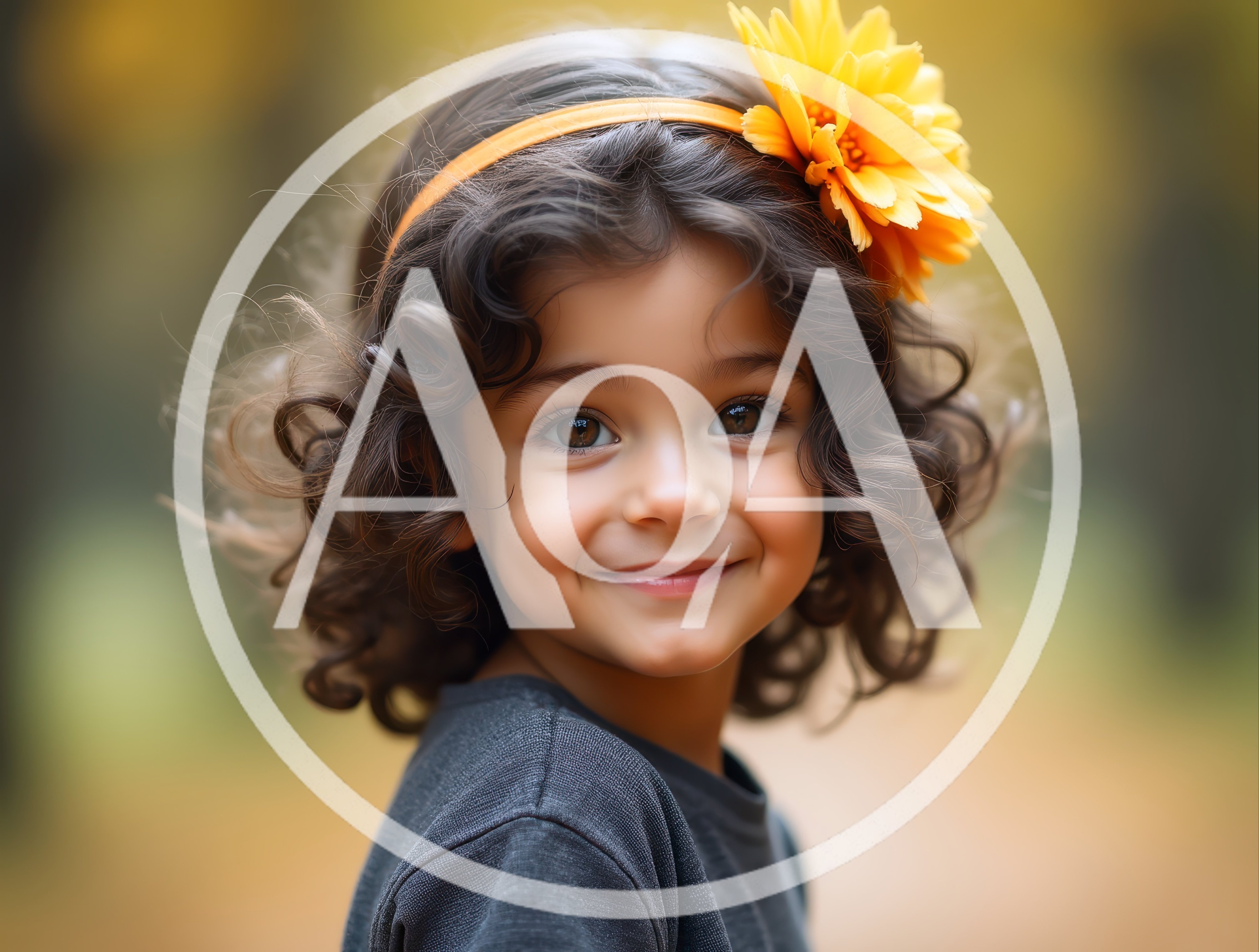 Portrait Of A Smiling Young Girl With Curly Hair