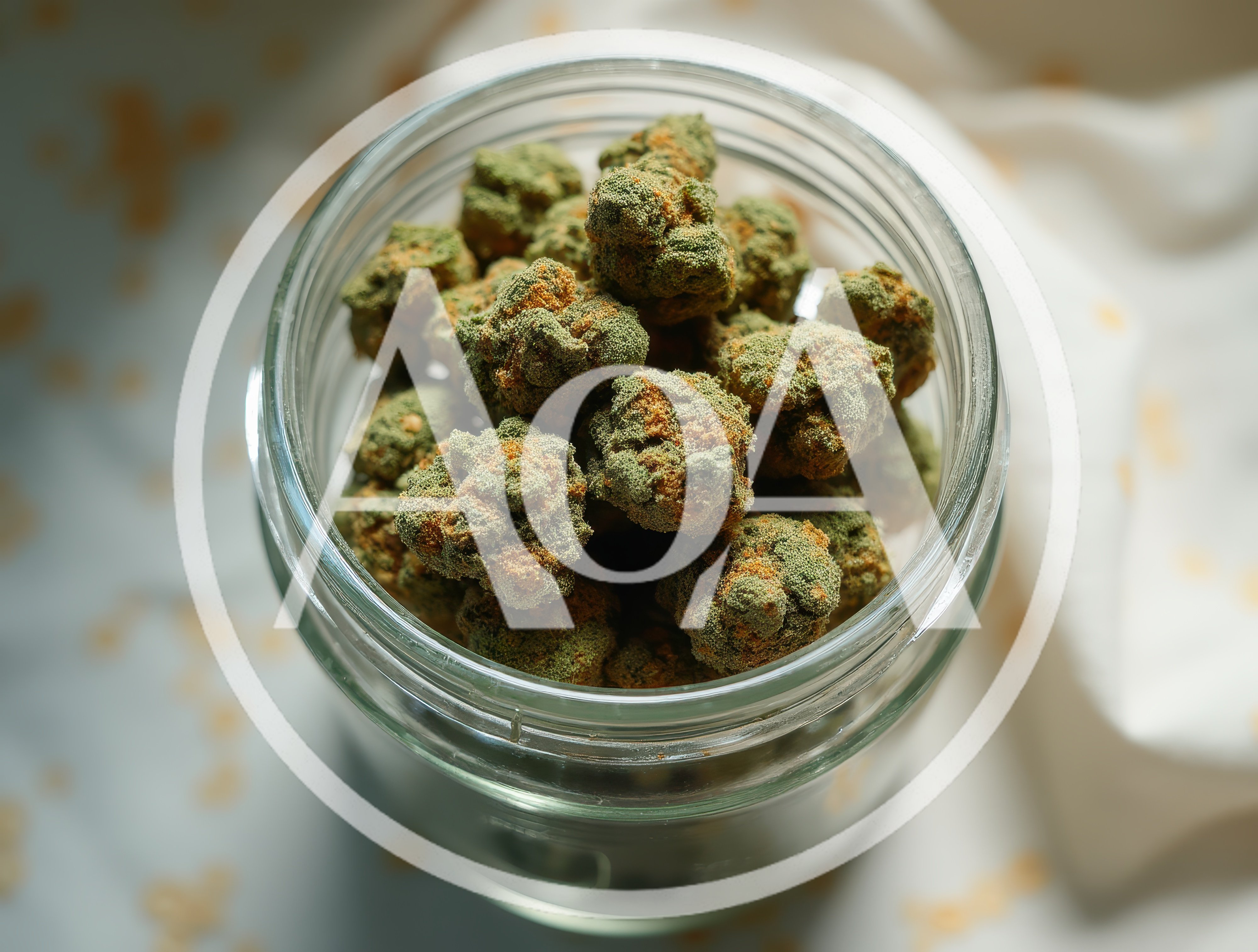 Glass Jar Filled With Dried Cannabis Flower Buds