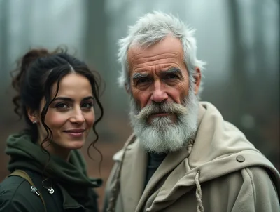 Portrait Of A Young Woman And Older Man