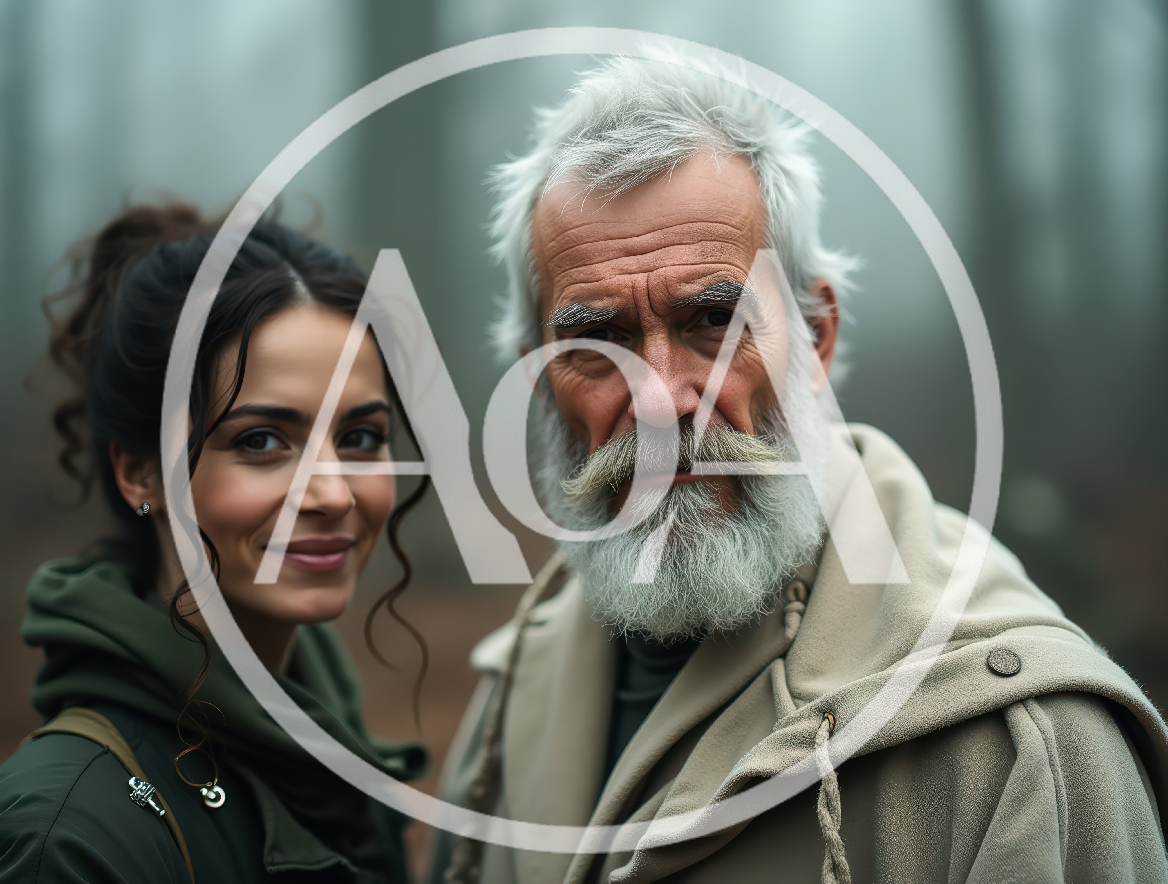 Portrait Of A Young Woman And Older Man