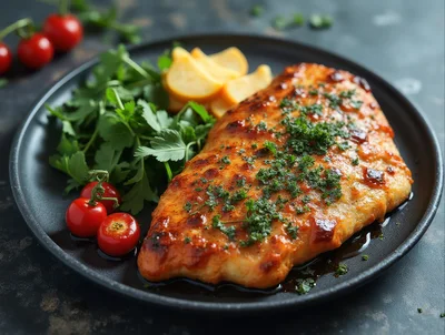 Grilled Chicken Breast with Fresh Herbs and Vegetables