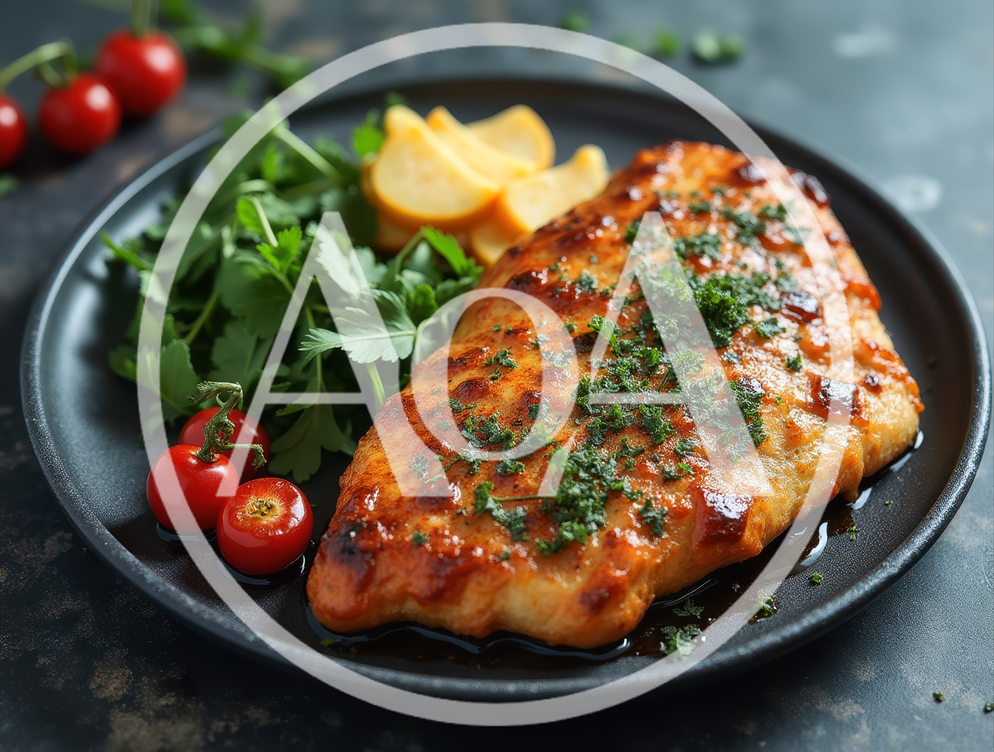 Grilled Chicken Breast with Fresh Herbs and Vegetables