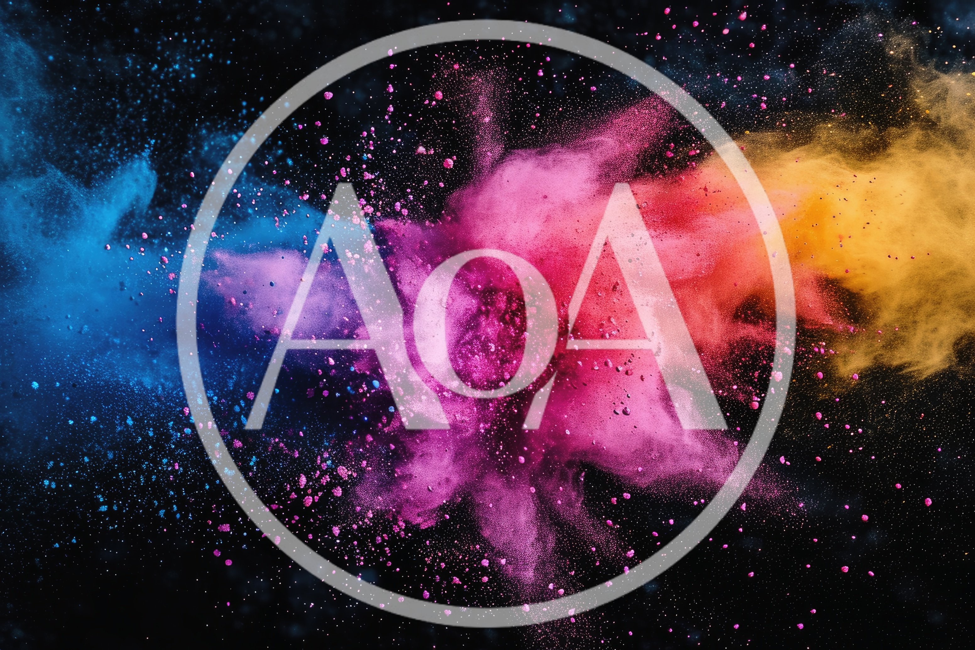 Vibrant Multi-Colored Powder Explosion Against Black Background