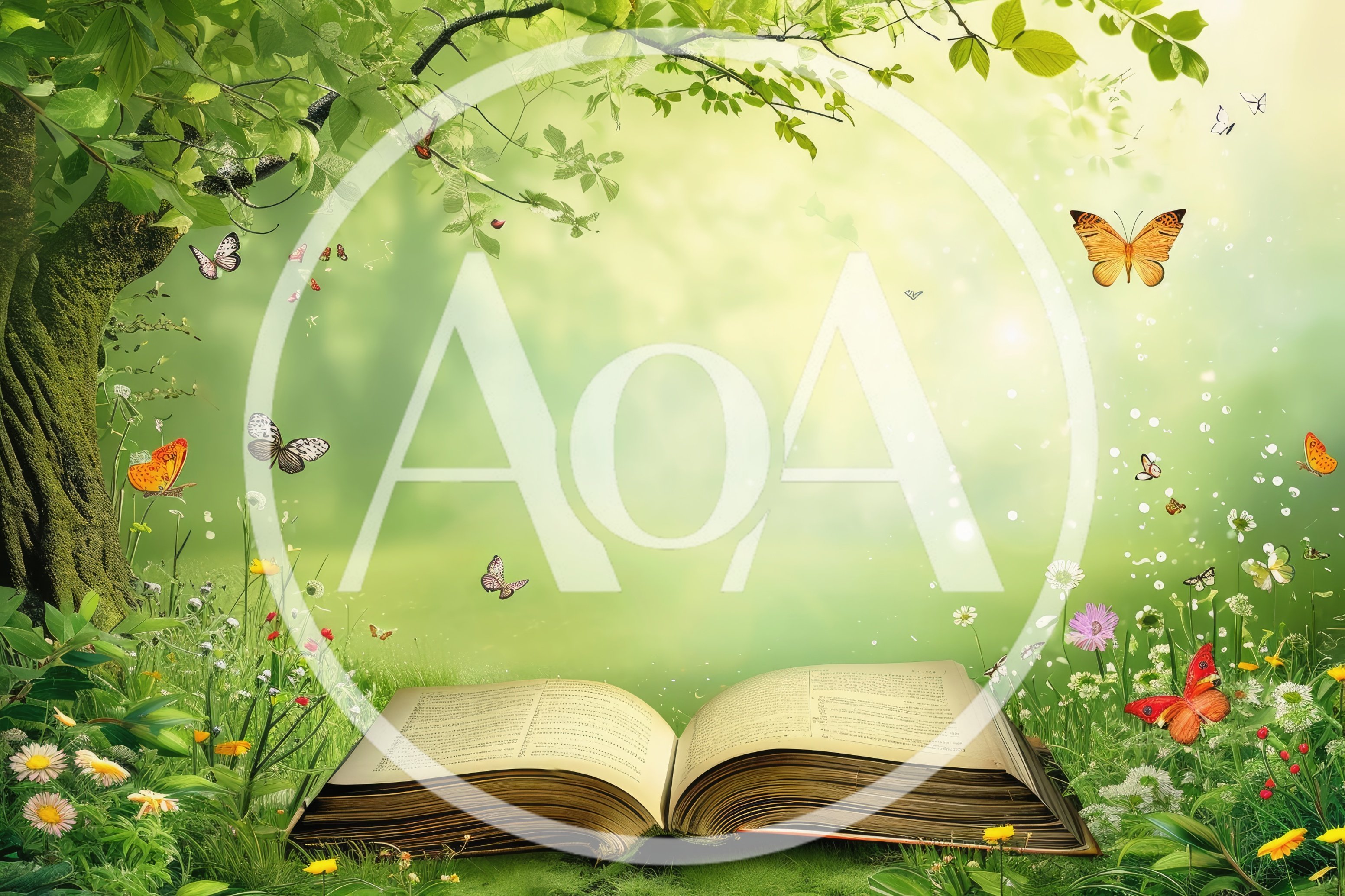Open Book In A Magical Enchanted Forest