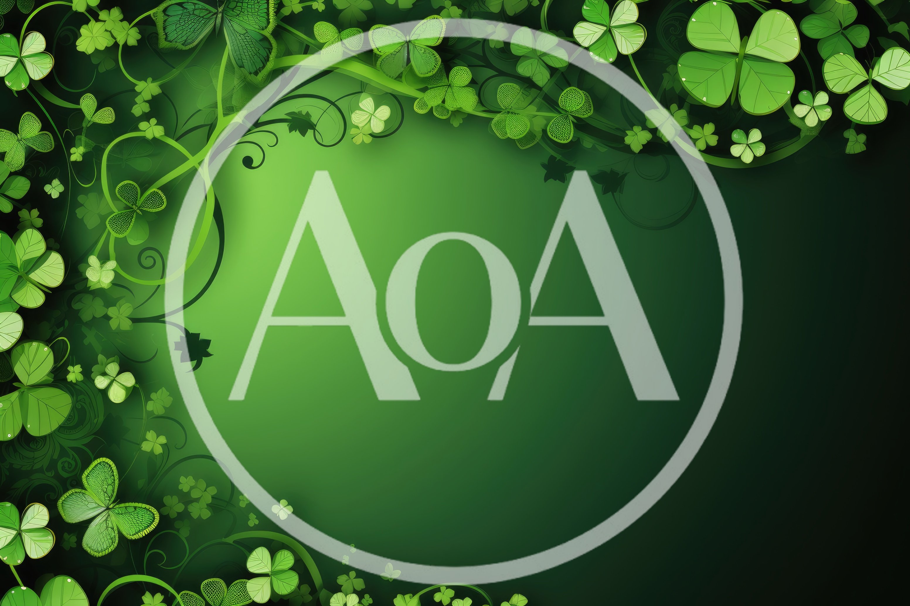 St Patrick Day Green Clover Background With Butterflies