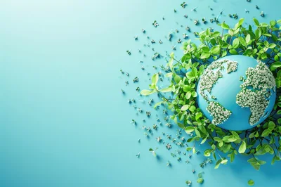 Globe Made Of Flowers And Green Leaves