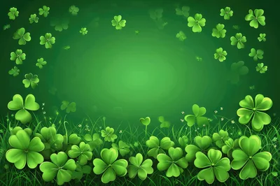 St Patrick Day Background With Floating Shamrocks