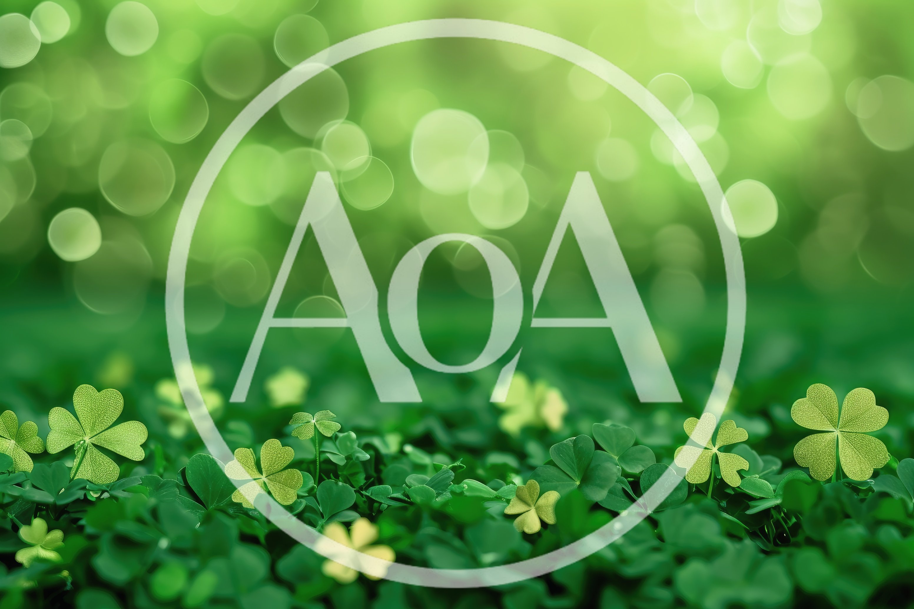 Green Clover Field With Bokeh Background