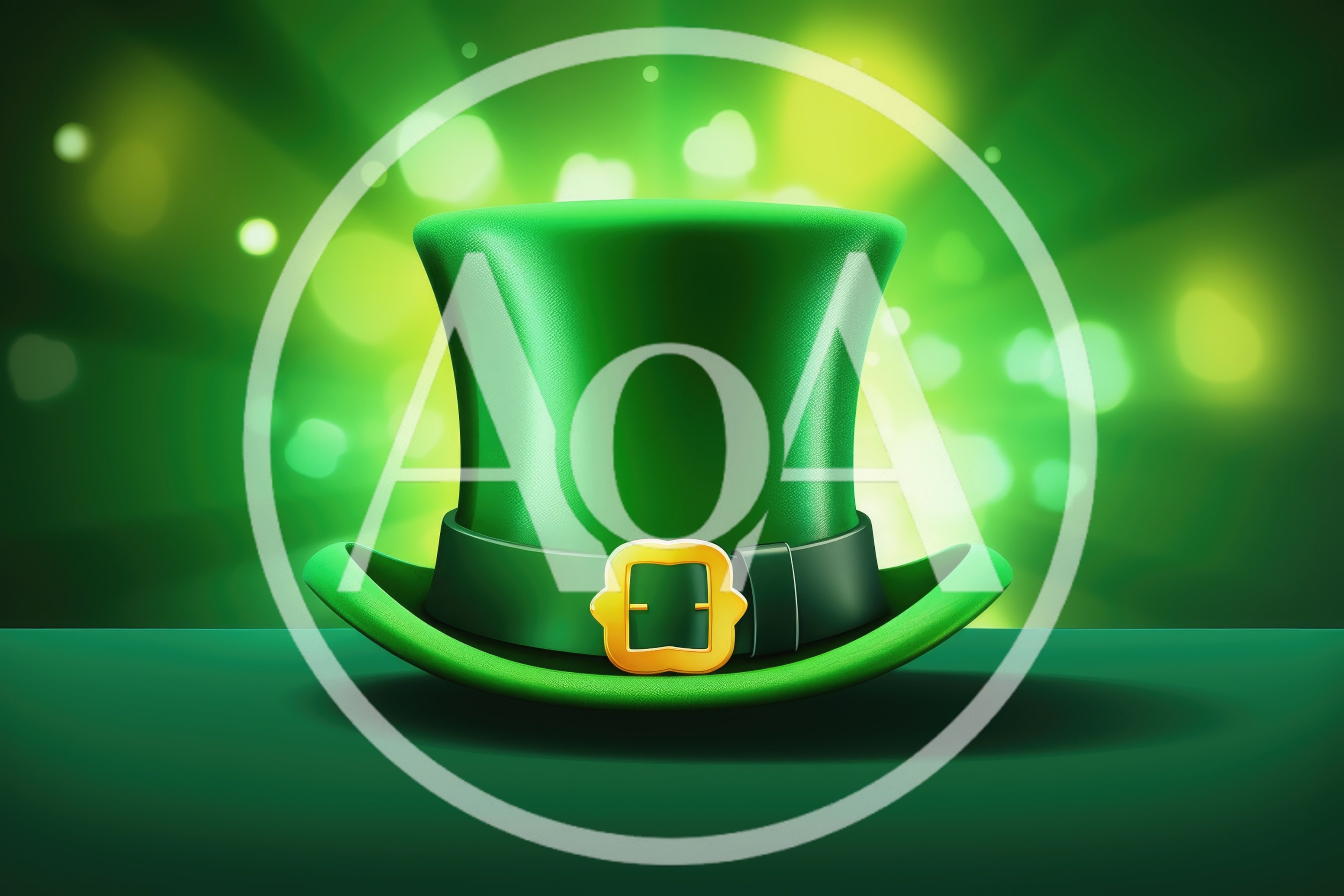 Green Leprechaun Top Hat With Gold Buckle