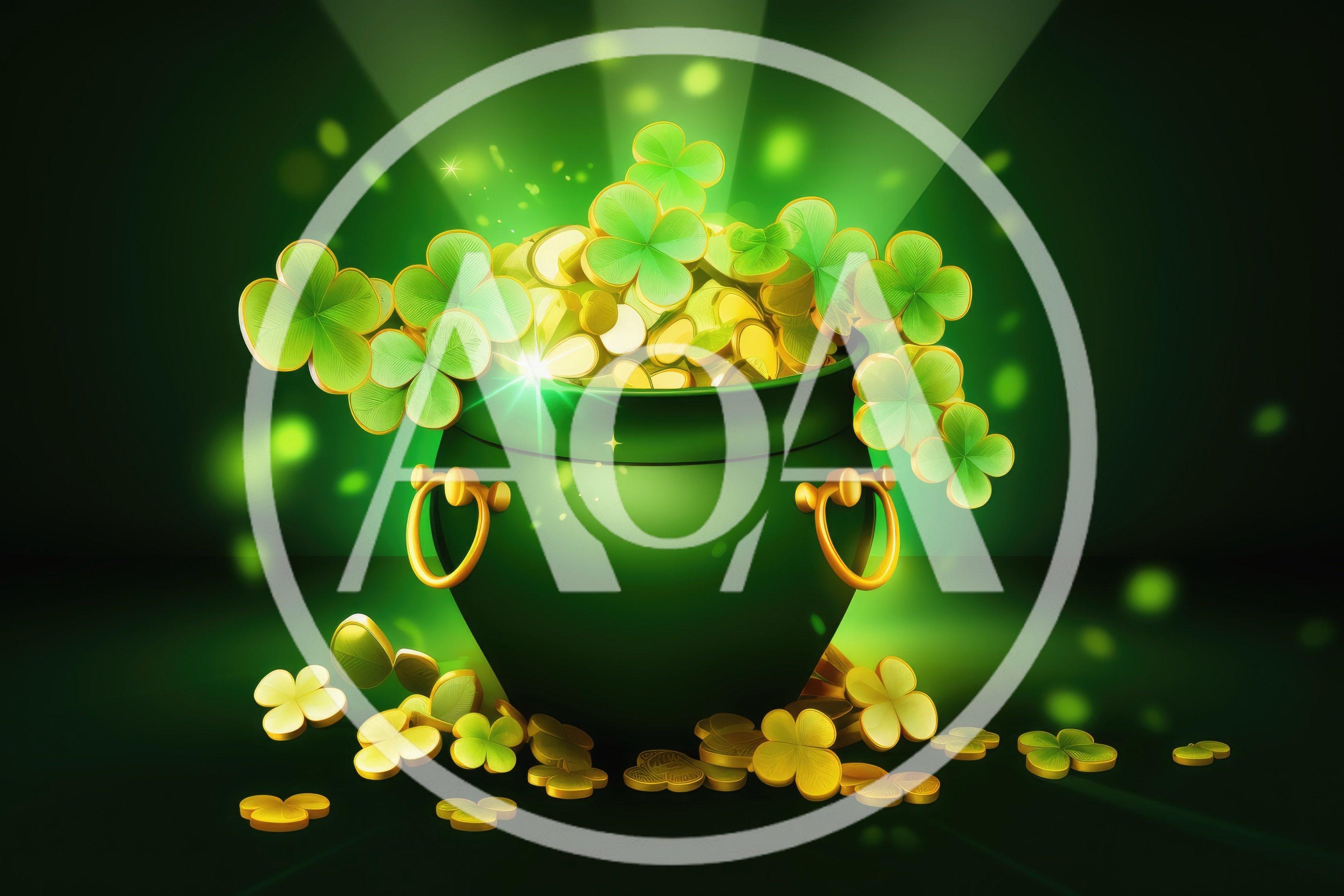 St Patricks Day Pot Of Gold With Clovers