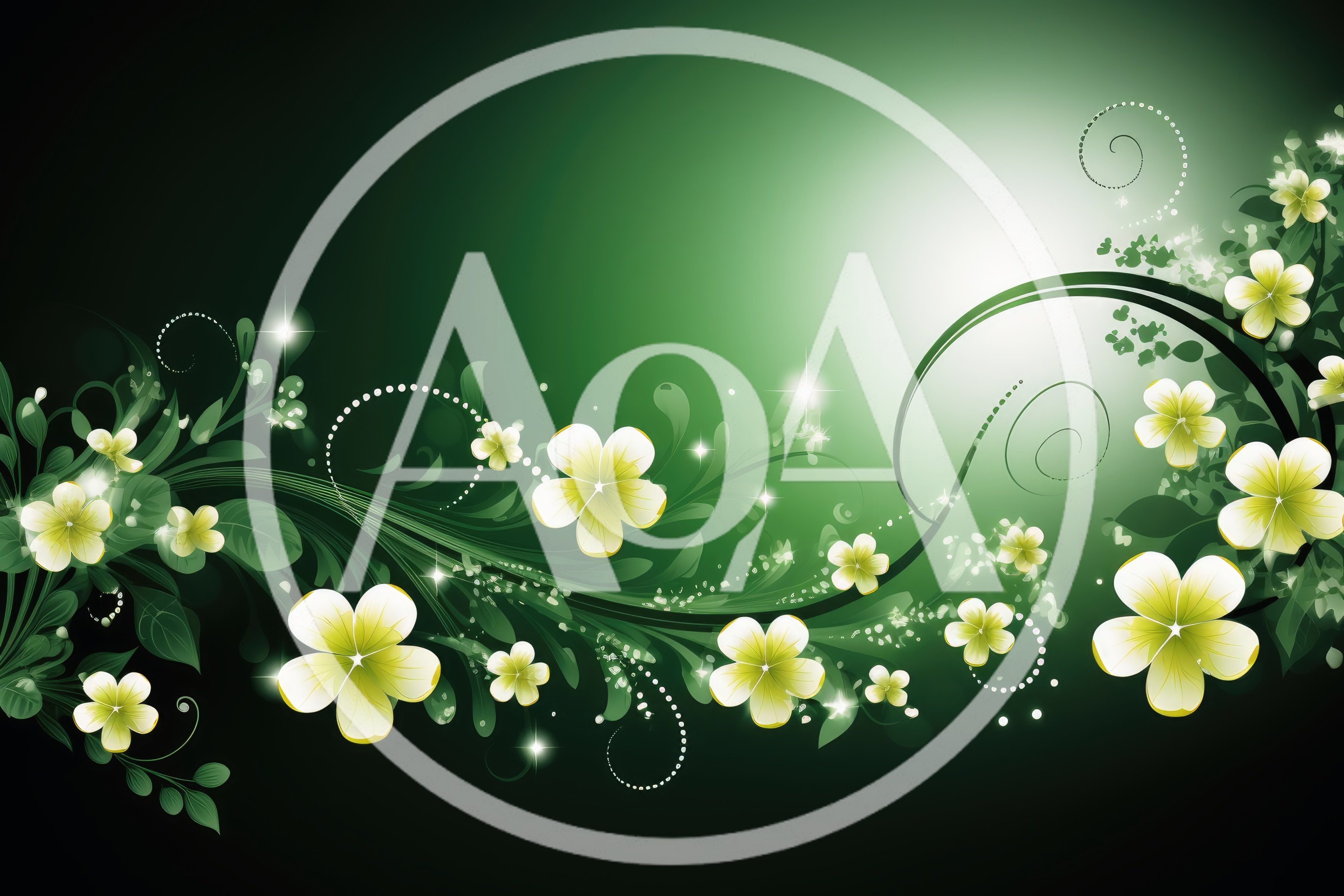 Abstract Floral Background With Glowing White Flowers