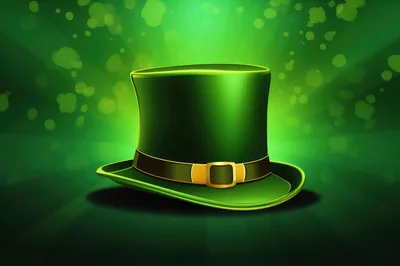 Green Leprechaun Top Hat With Gold Buckle