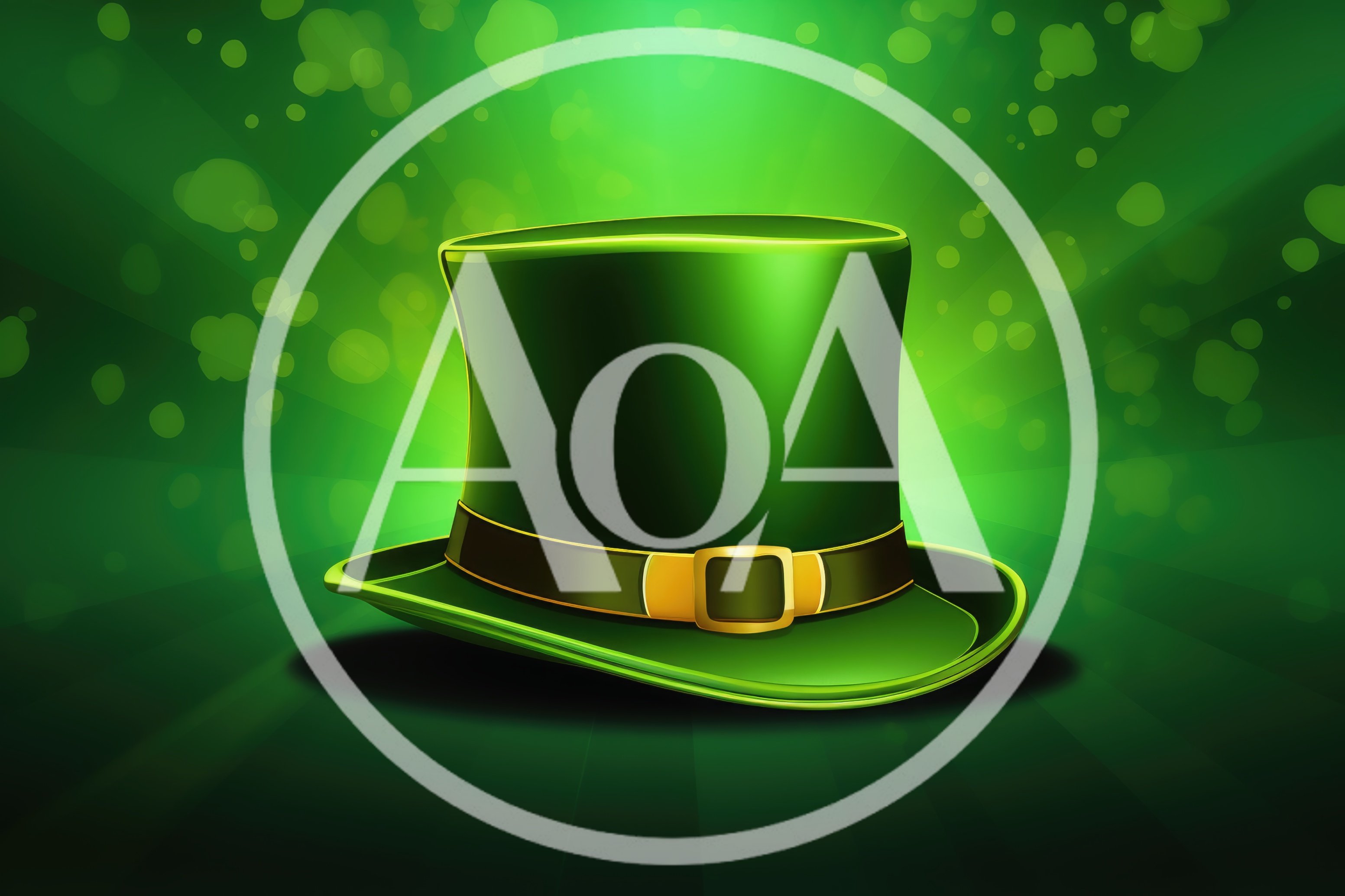 Green Leprechaun Top Hat With Gold Buckle