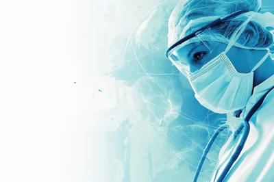 Medical Professional Wearing Protective Gear And Stethoscope