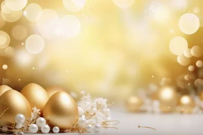 Golden Easter Eggs With Pearls And Flowers