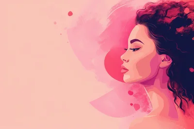 Digital Illustration Of A Woman In Profile