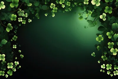 Green Clover Leaves Border Frame Background