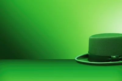 Green Top Hat on Minimalist Green Background